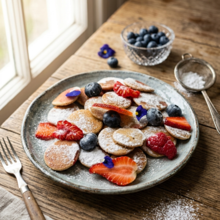 Mini Pancake with Fresh Berries